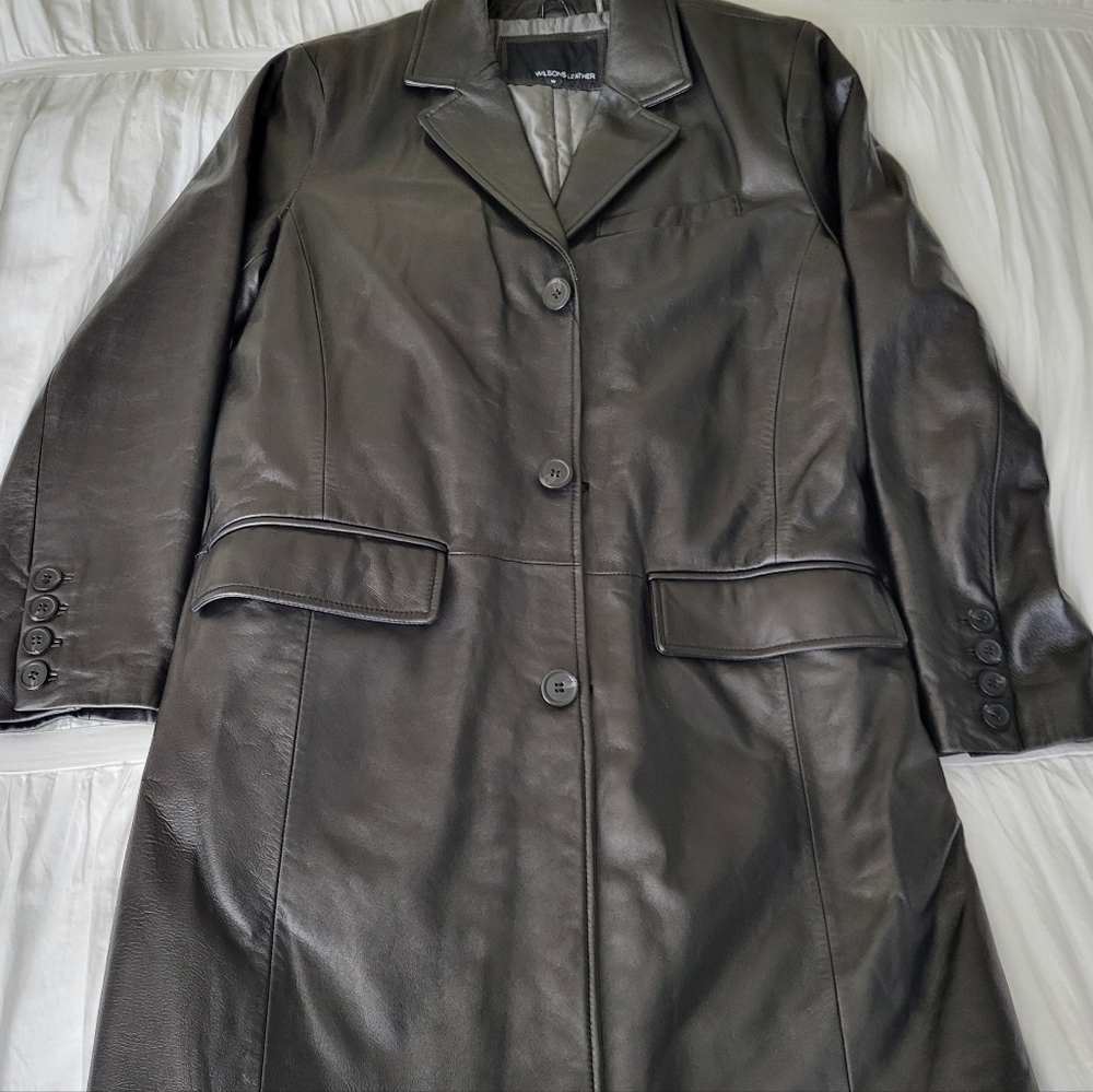 Wilsons Leather Button Down Trench - image 4